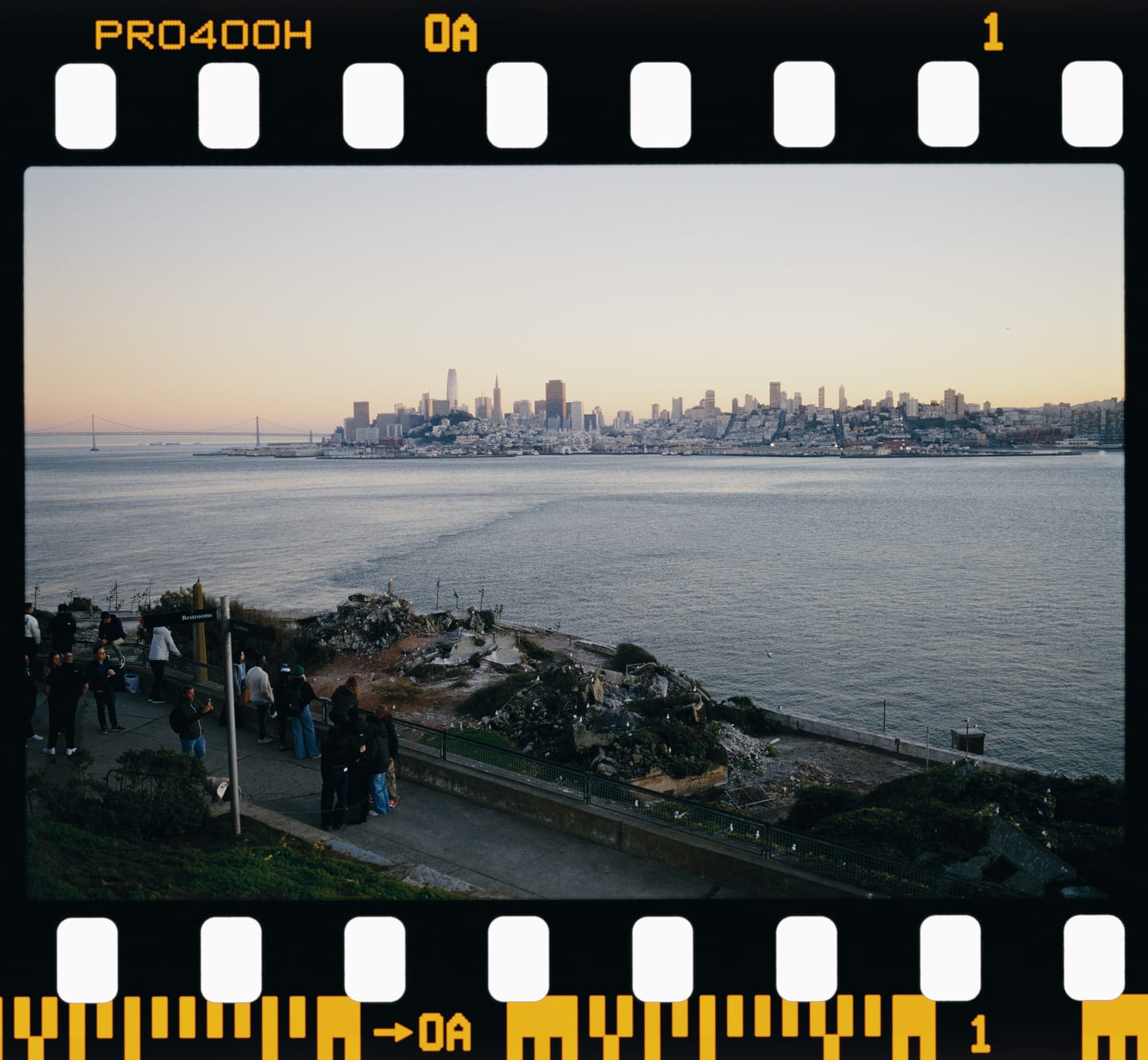 San Francisco across the bay at dusk, Fujifilm Pro 400H on 135, printed on Fujifilm Crystal Archive Type II.